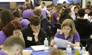 Students at a round table