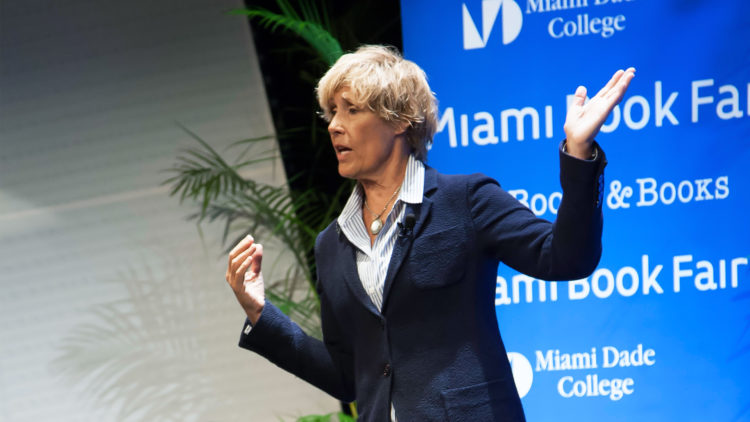 Diana Nyad speaking at the 2015 Miami Book Fair