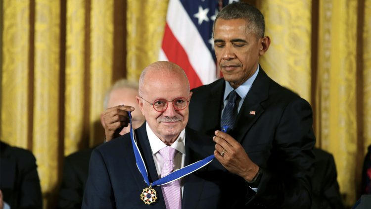 President Barack Obama awards MDC President Dr. Eduardo Padrón the Presidential Medal of Freedom during a ceremony in the East Room of the White House