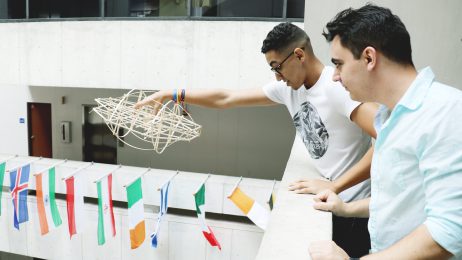 Students test their design theories in Building 1 at MDC Wolfson Campus