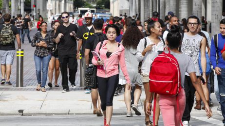 students walking Wolfson Campus