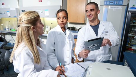 Science students with instructor