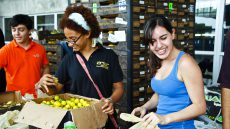 Students distributing food at MDC