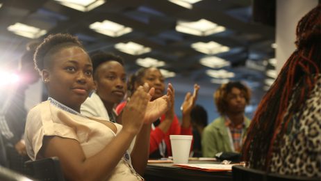 Young people attending conference