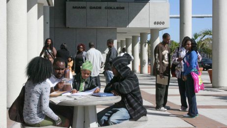 Students outside the Meek Center