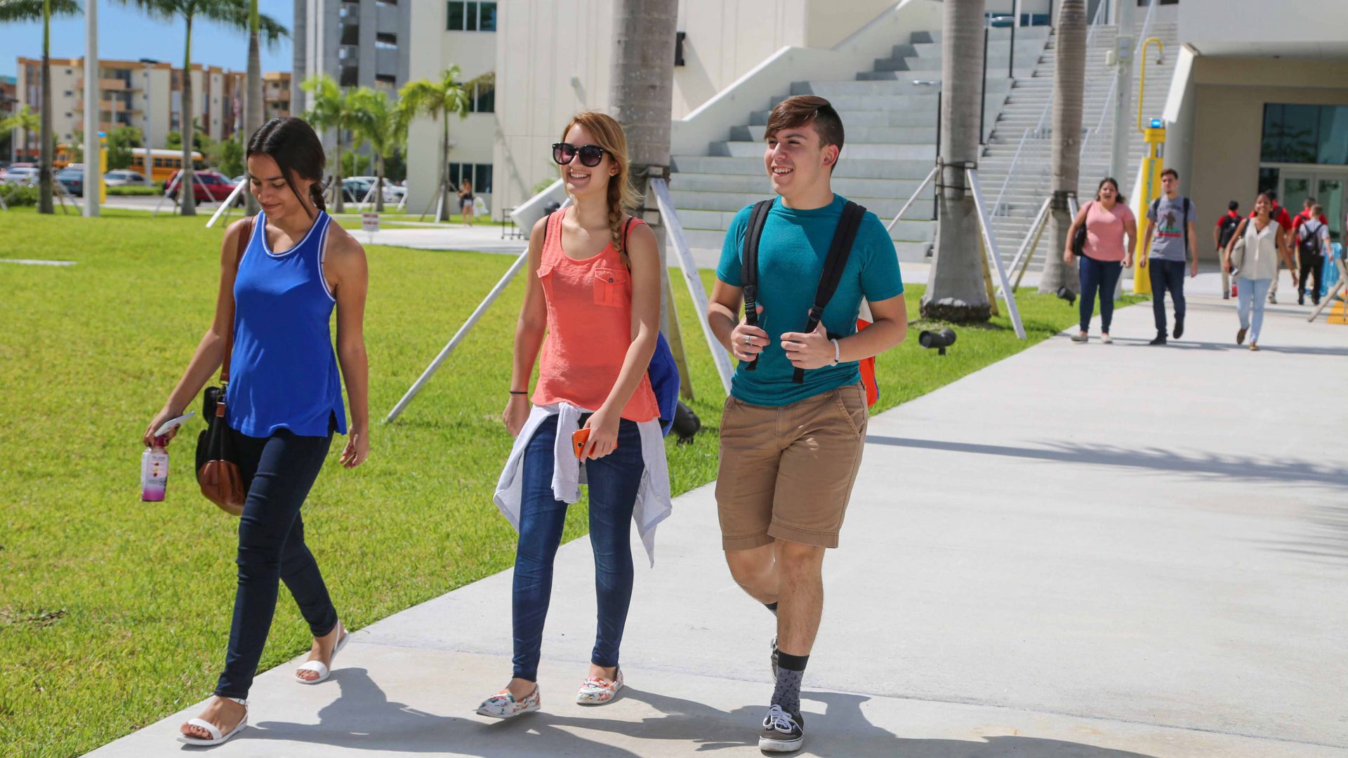 Students walking at Hialeah Campus