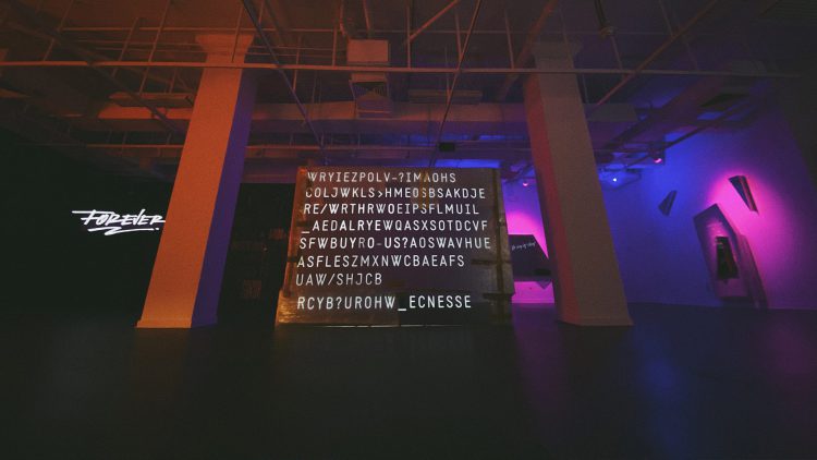 text based works in exhibition space