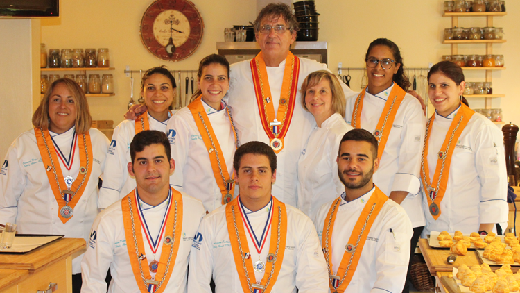 Culinary students during summer program in France