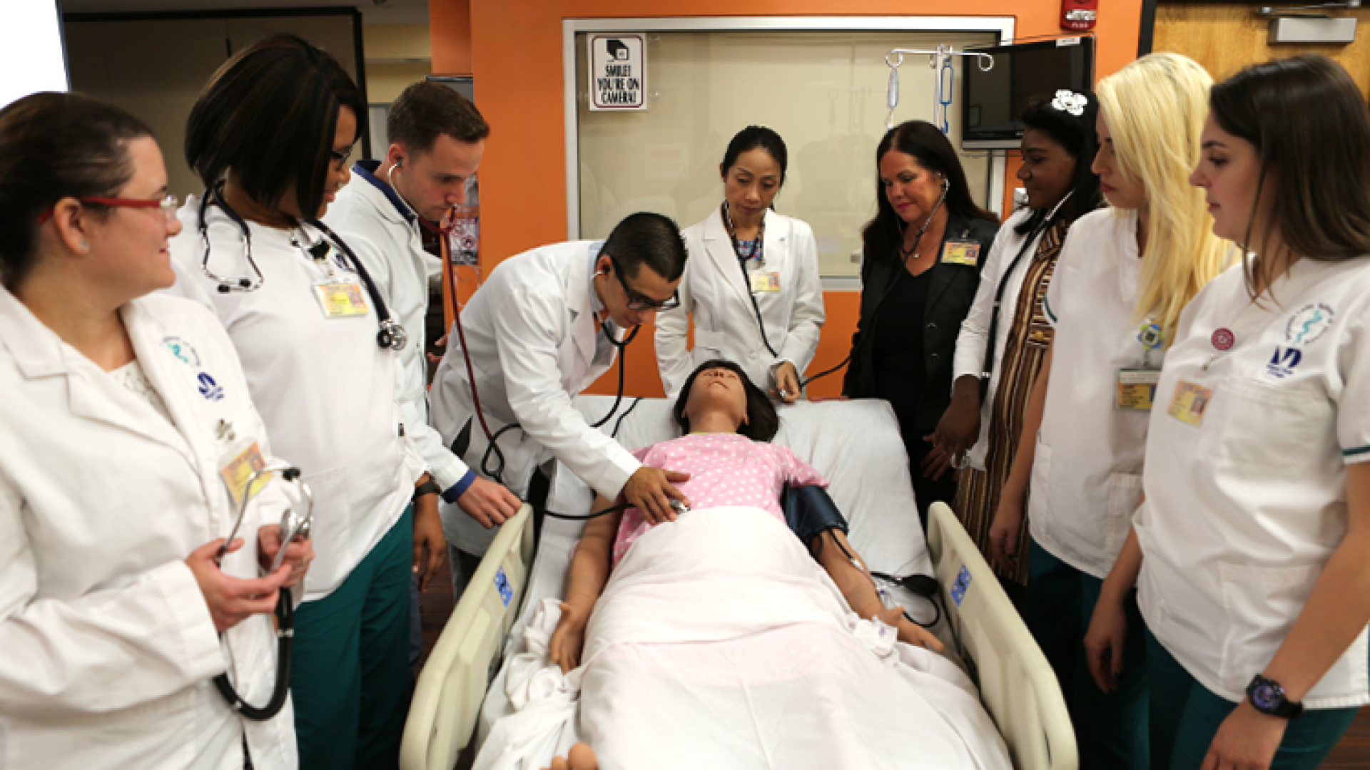 MDC nursing students practicing medical procedure