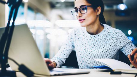 woman working at her computer