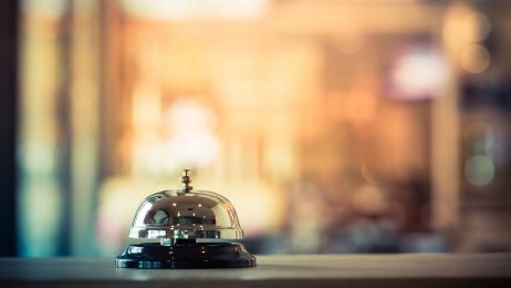 Hotel bell at front desk