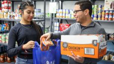 Student receiving food at MDC Food Pantry
