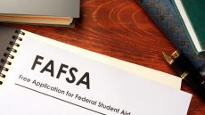Desk with FAFSA paper
