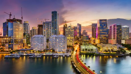 Miami skyline at dusk