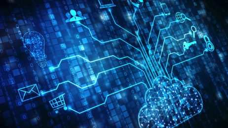 Graphic illustration of cloud computing