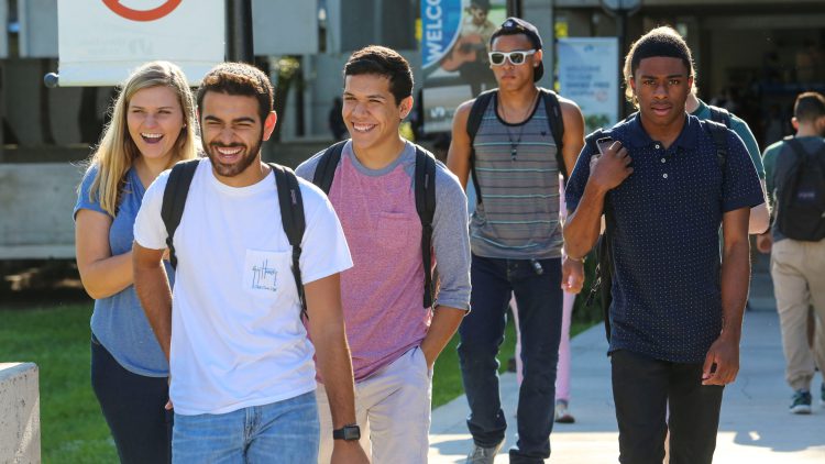 Students walking at Kendall campus