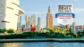 Image of downtown Miami featuring the Freedom Tower. Best Colleges badge is featured over the image.