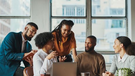 A group of people at an office