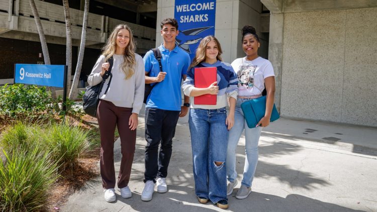 A group of students on campus